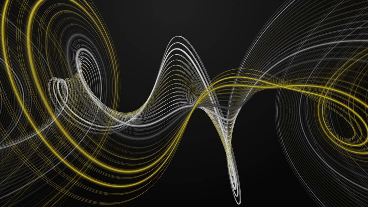 슬로모션에서 줄무 파동 물체와 함께 미래의 애니메이션, 4096x2304 루프 4k