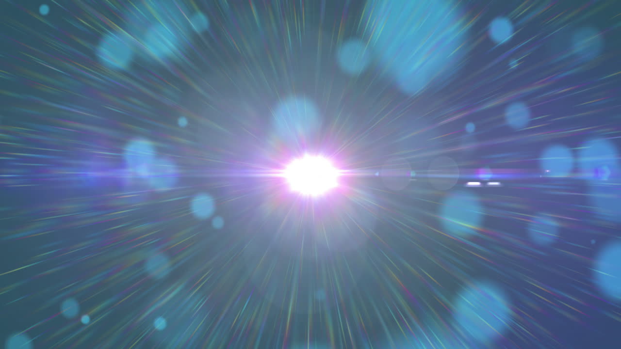 어두운 배경 위에 움직이는 반이는 빛의 반점의 애니메이션