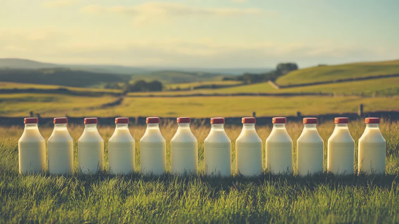 Milk Bottles in a Rural Landscape
