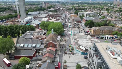 Walthamstow-Market-East-London-Veranos-Soleados-Día-Drone,antena