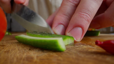 Chopping Cucumber and Tomatoes
