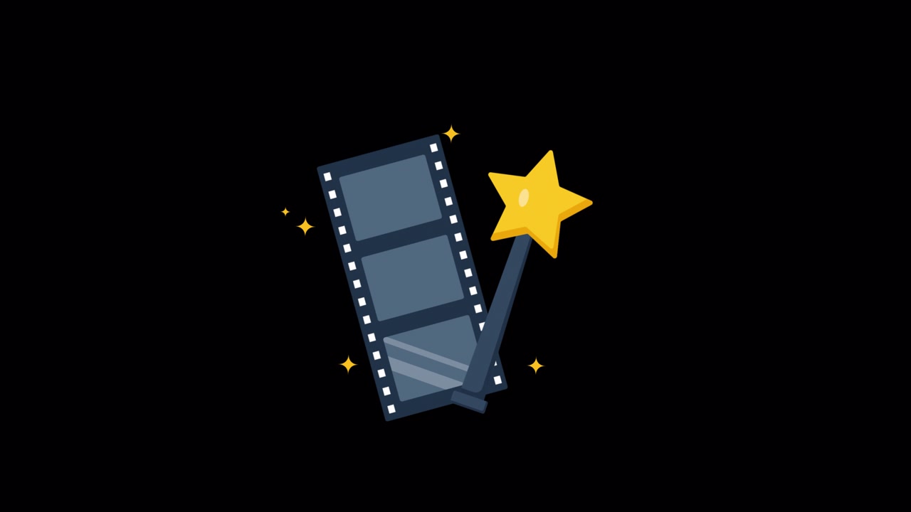 Animated Film Strip Icon with Magic Wand