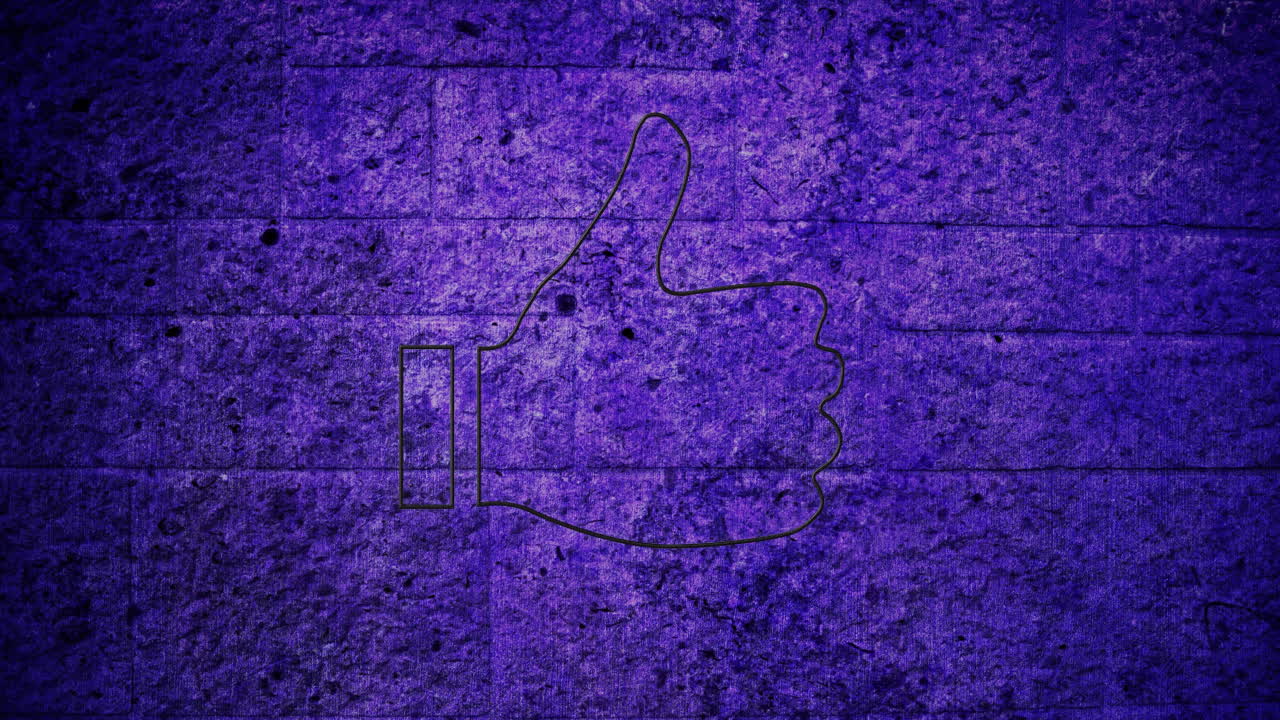 pulgares hacia abajo signo de neón en la pared de ladrillo 4k