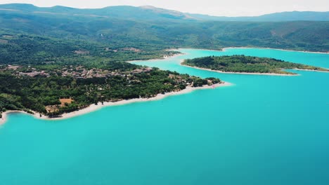 aerial view of gorges du verdon sandy coastline