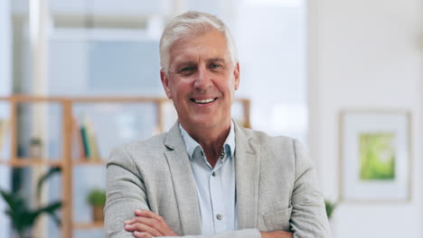 arms crossed, happy and face of business man