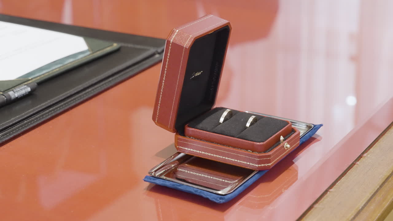 Wedding Rings in a Red Box