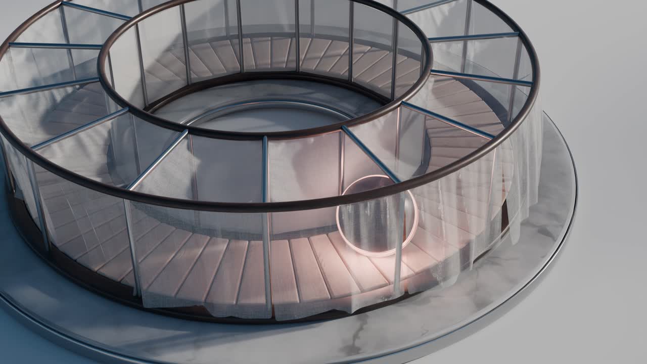 Futuristic Circular Architecture with a Central Sphere