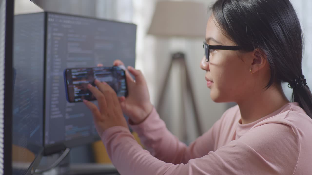 Woman Programmer Working on Code