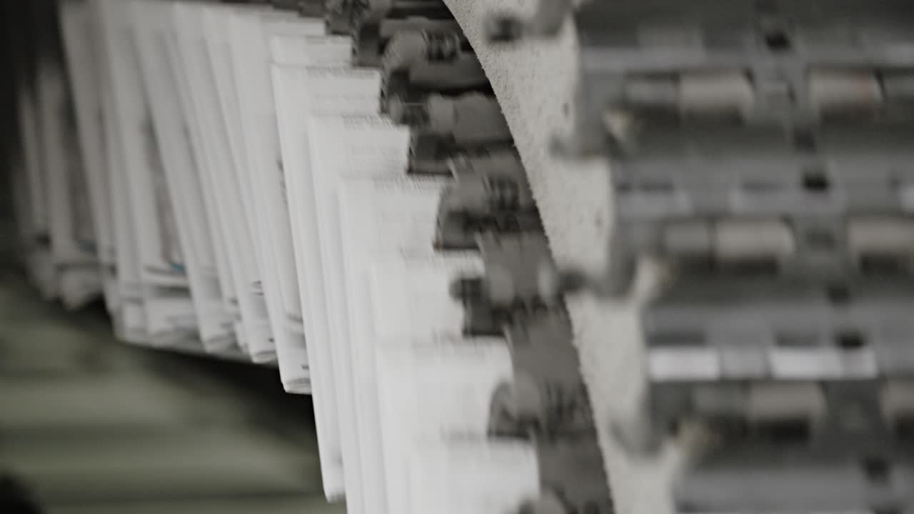 Tomorrow's newspapers are printed on a high speed printing press 5
