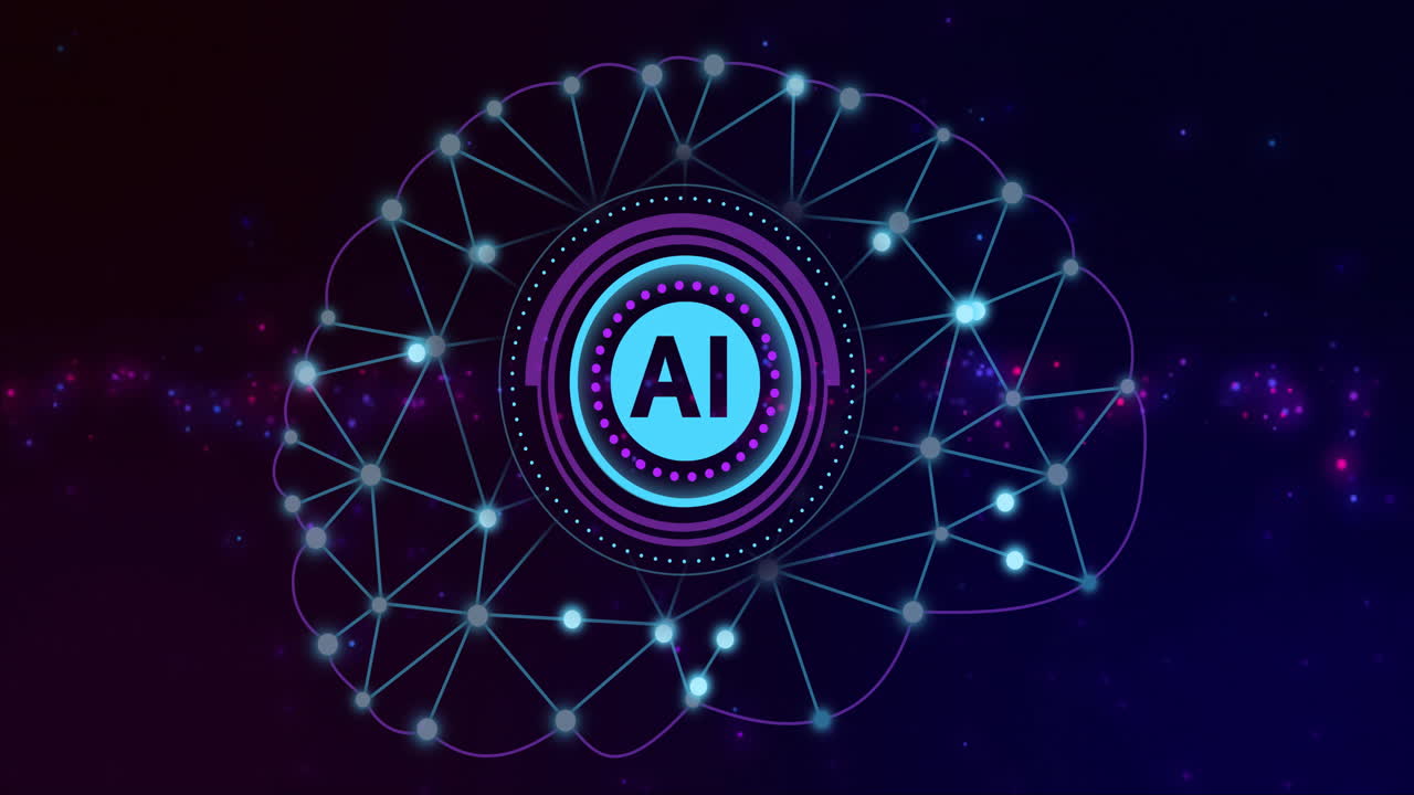 animación del cerebro humano y el procesamiento de datos de la ia sobre un fondo negro