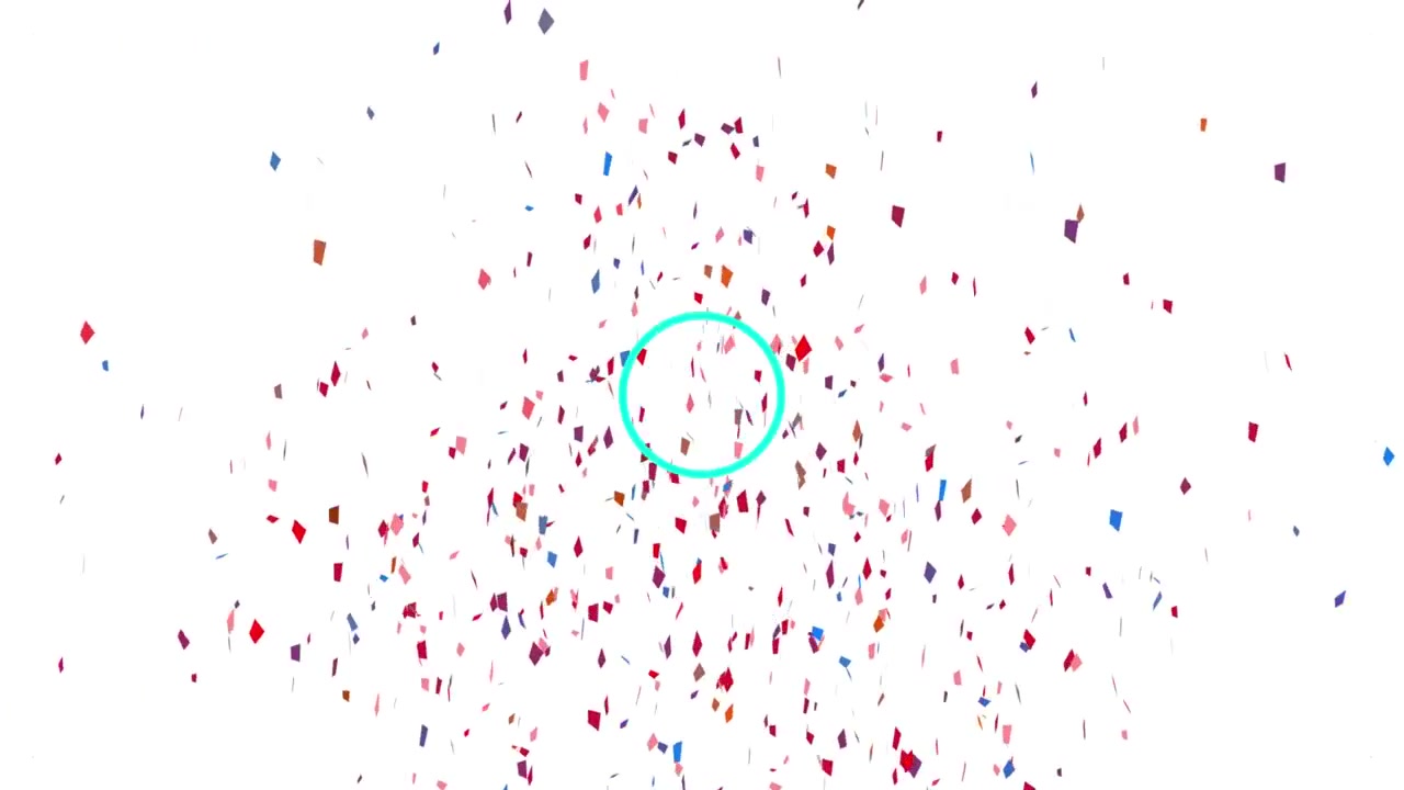 Animation of confetti falling over dots pattern in seamless pattern against white background