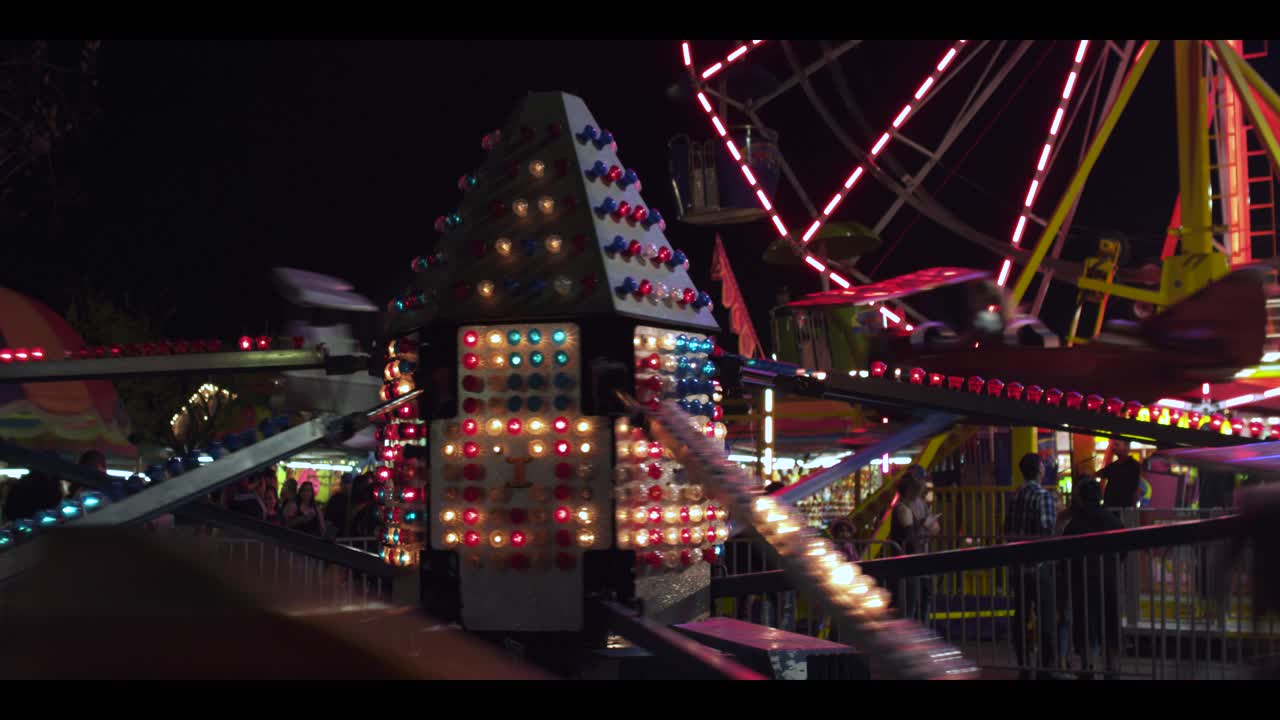 Airplane carrousel spining with lights on