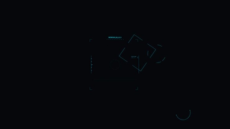 Futuristic Digital HUD Interface With Geometric Motion Graphics