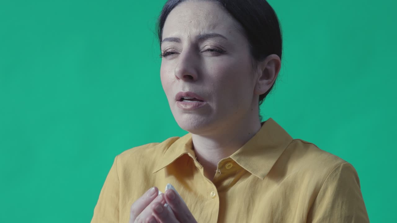 Young woman with viral infection symptoms