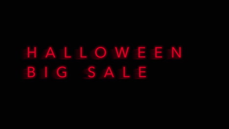 Halloween-Big-Sale-with-vhs-effect-on-black-dark-space