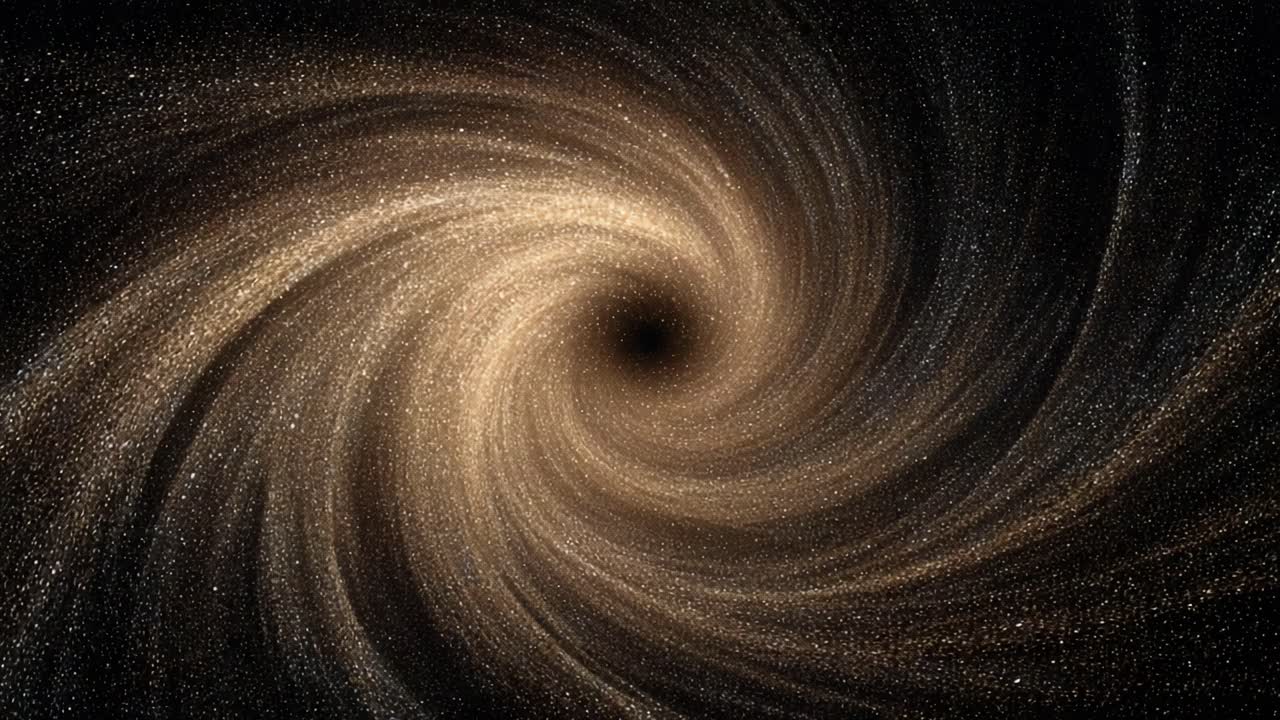 Captivating Cosmic Spiral: A Journey Through the Heart of a Hypothetical Black Hole Surrounded by Glittering Stars and Endless Galactic Matter