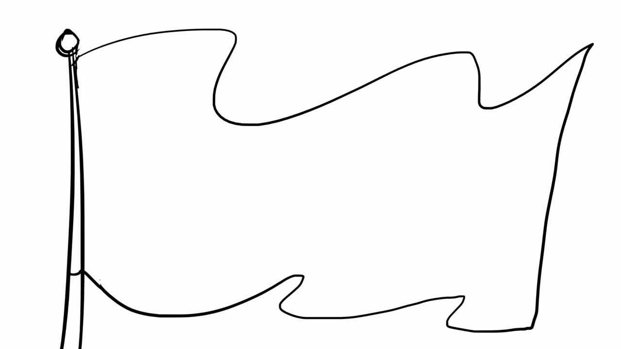 una simple bandera lineal sobre un fondo blanco.