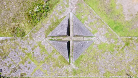 aerial top down of pyramids of valle nuevo in constanza, dominican republic