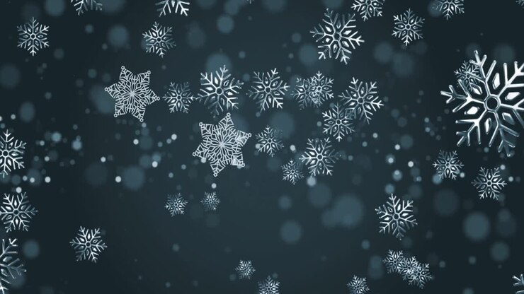 Animation of snow falling and light spots on black background