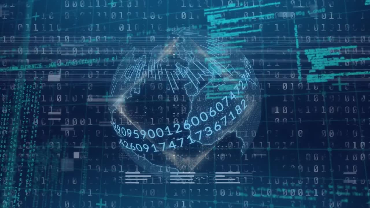 Animation of globe over data processing