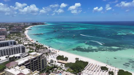 palm beach at oranjestad in caribbean netherlands aruba
