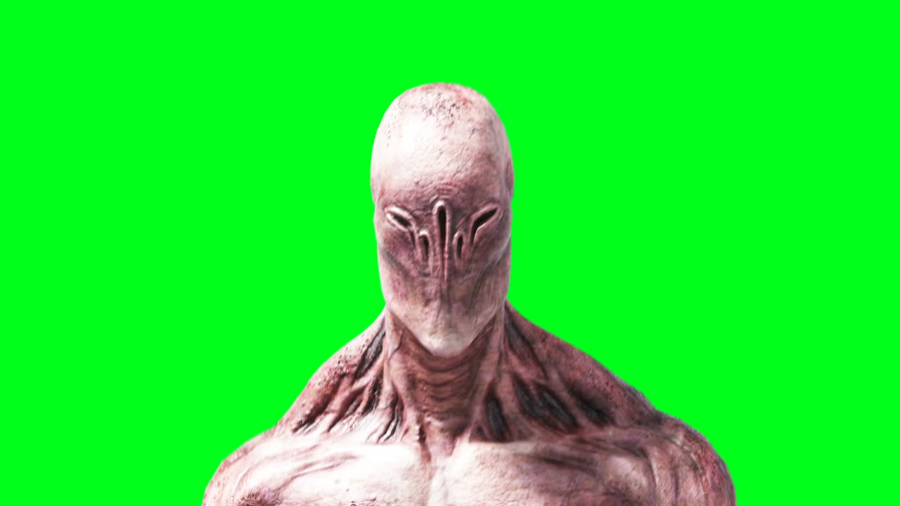 animación de monstruos aterradores. físico, movimiento, desenfoque. animación realista en 4k. pantalla verde