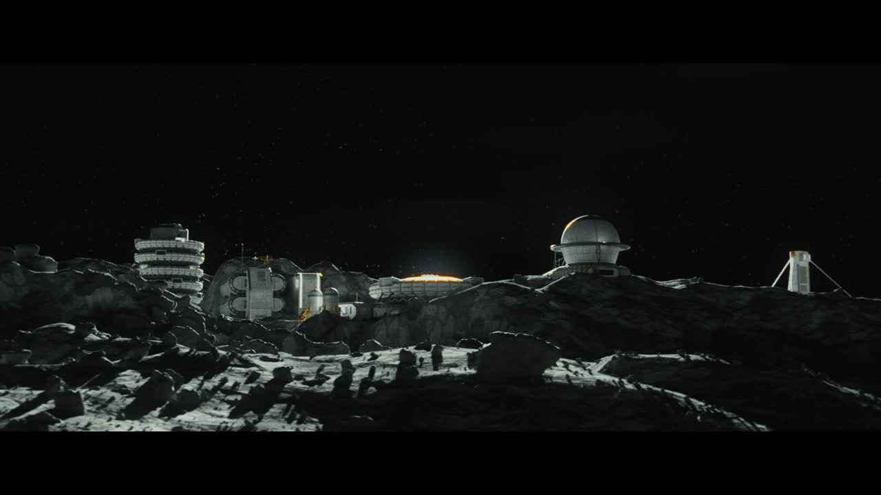 Moon surface with a lunar base