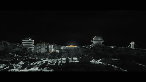 moon surface with a lunar base