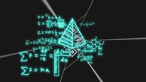 animación de ecuaciones matemáticas sobre formas y códigos qr.