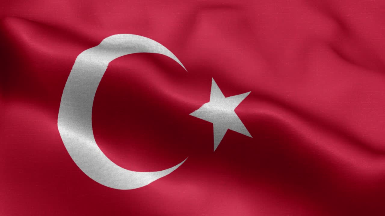 Waving loop 4k National Flag of Turkey