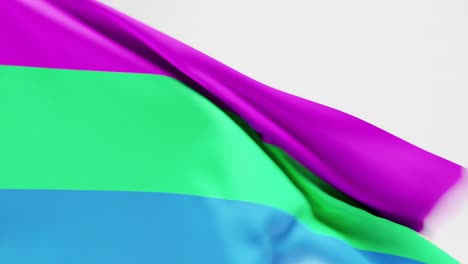 Video-Der-Flagge-Des-Polysexuellen-Stolzes,-Die-Vor-Weißem-Hintergrund-Flattert