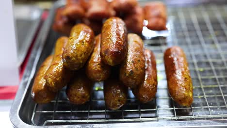 grilled sausages showcased at ao nang market