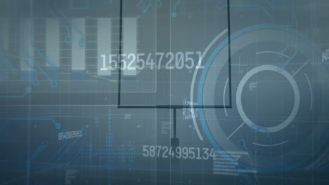 Animation of numbers and diverse data over baseball base