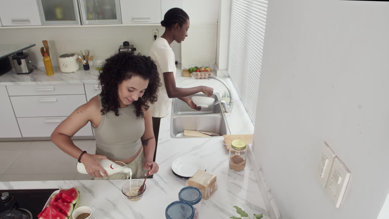 Diverse Women Cooking at Kitchen