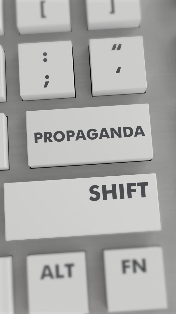 el botón de propaganda presionado en el teclado video vertical
