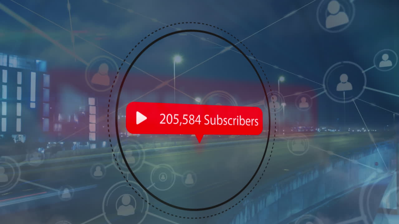 анимация иконки игры с увеличением подписчиков и сеть иконки профиля против городского трафика