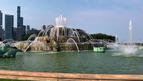 Fuente-De-Buckingham-En-Chicago,-Illinois-Durante-El-4-De-Julio-De-2021