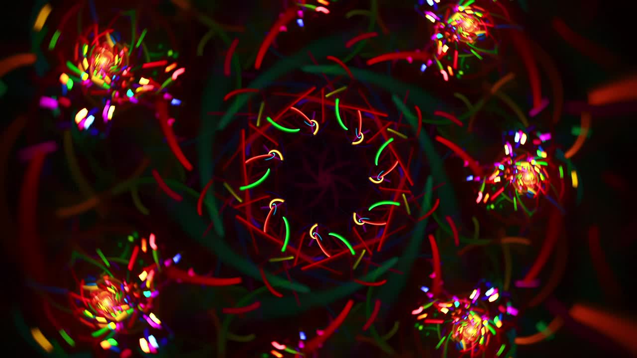 caleidoscopio floral fractal abstracto - arco iris colorido trippy - bucle sin fisuras música vj colorido caótico streaming telón de fondo arte