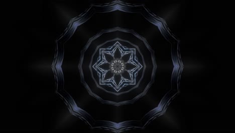 abstract kaleidoscope patterns with glowing neon light