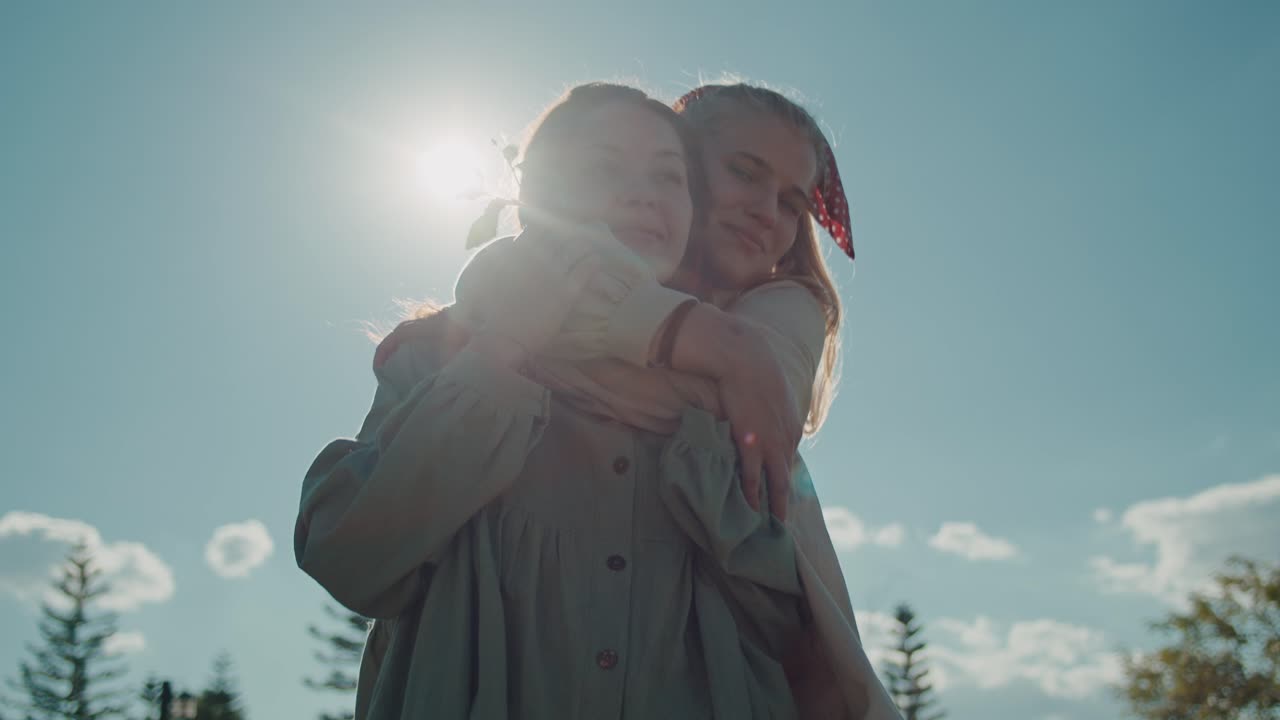 Affectionate Women Outdoors