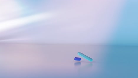 cyan and blue protein strands flowing, hemoglobin alpha-beta chains 3d animation