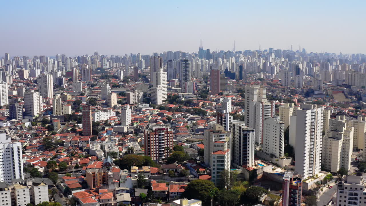 vista panorámica aérea del paisaje urbano de são paulo, brasil
