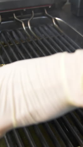 grilling a black sesame seed burger bun