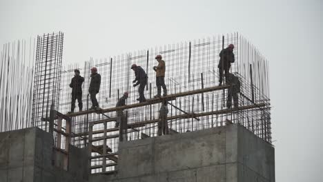 construction workers on a building site