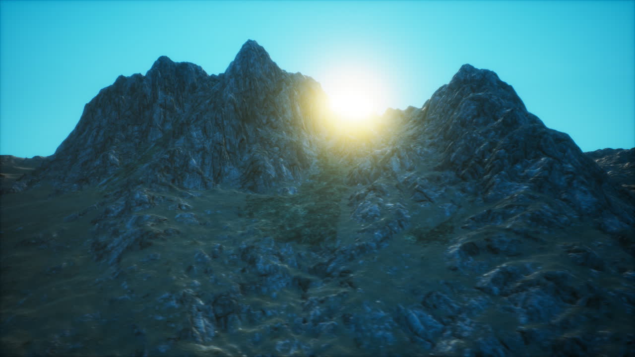 puesta de sol en el valle rocoso