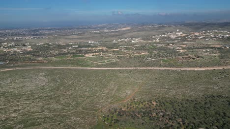 isolated panoramic beautiful aerial drone 4k video of sal'it israeli settlement- israel