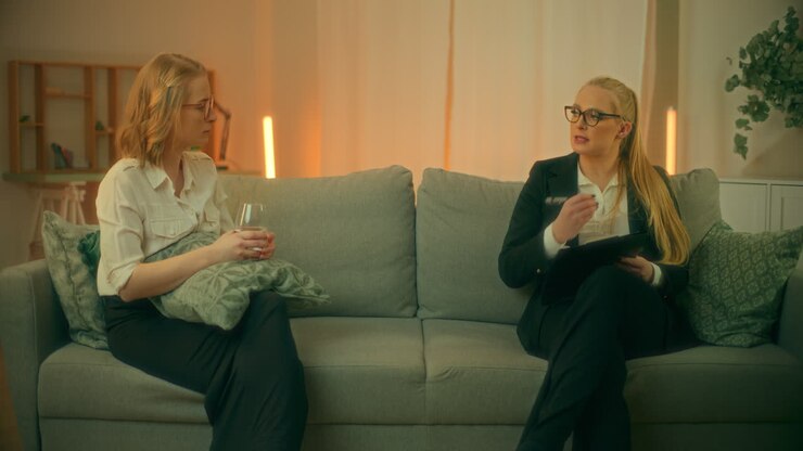 lo psicologo ascolta il cliente durante la sessione di terapia