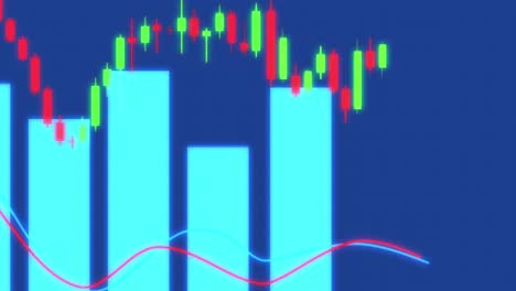 animated looping graphs and trading candlesticks