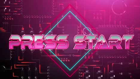 press start pink game screen