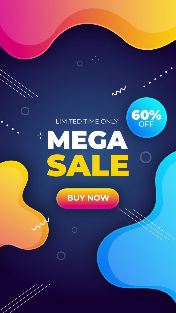 gráfico de movimiento de gradiente colección de publicaciones de ventas de instagram